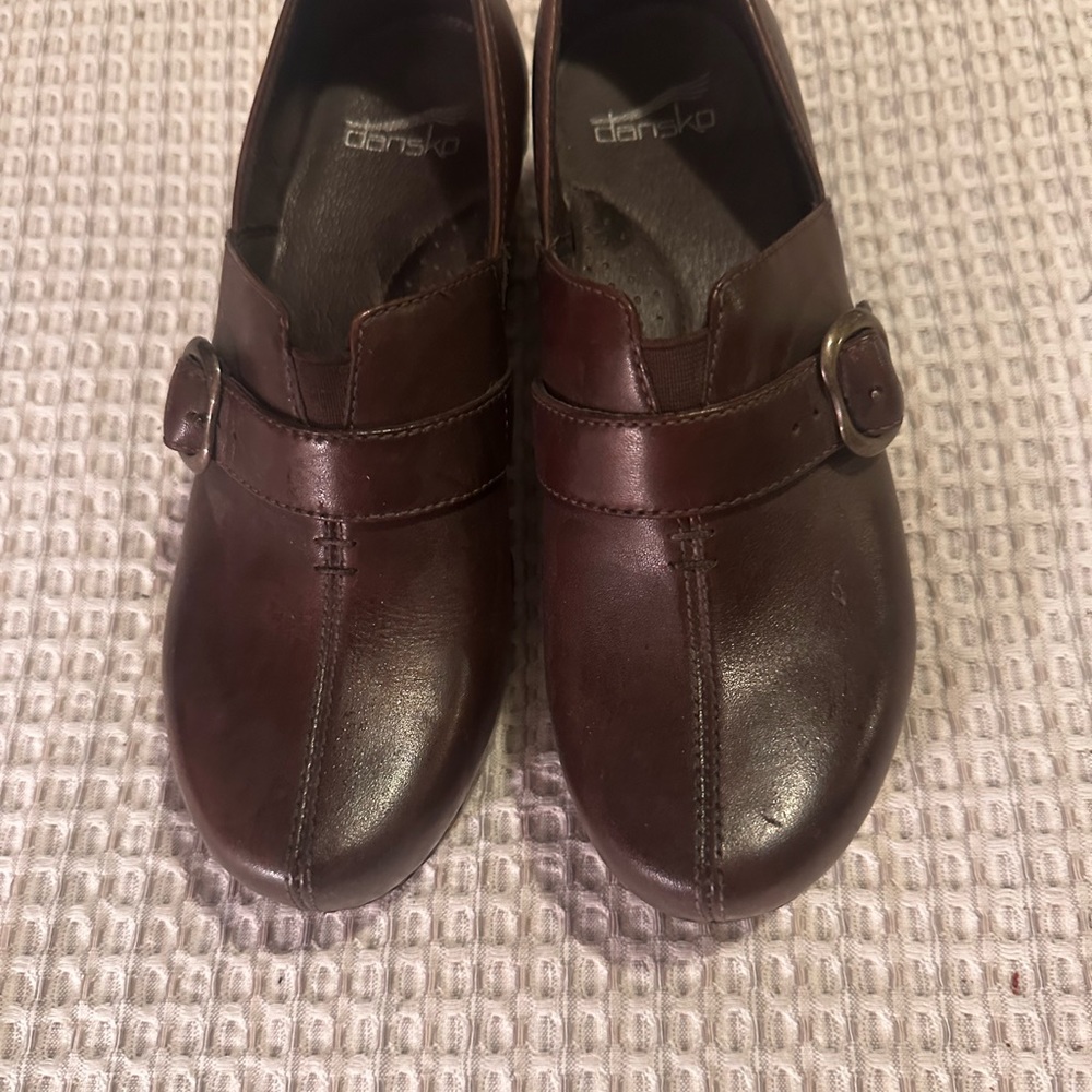 Dansko brown leather clogs